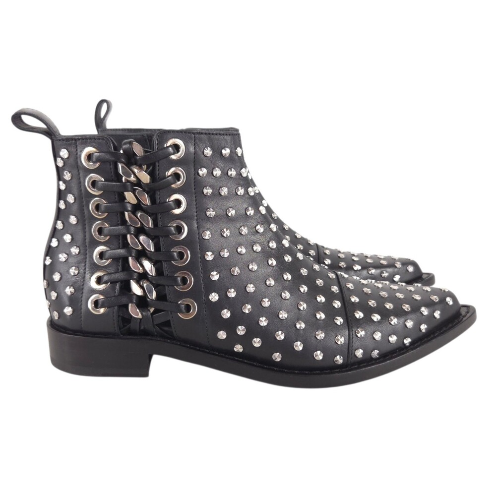 Alexander McQueen Studded Boots US 6 EU 36 Womens Black Silver $1590 - Picture 2 of 11